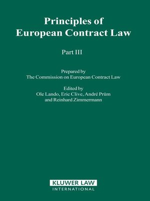 cover image of Principles of European Contract Law--Part III